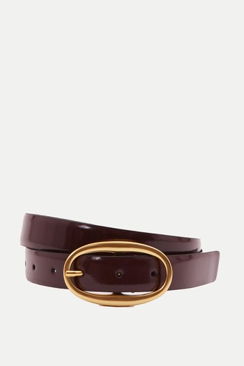 Drew Patent Leather Oval Buckle Belt