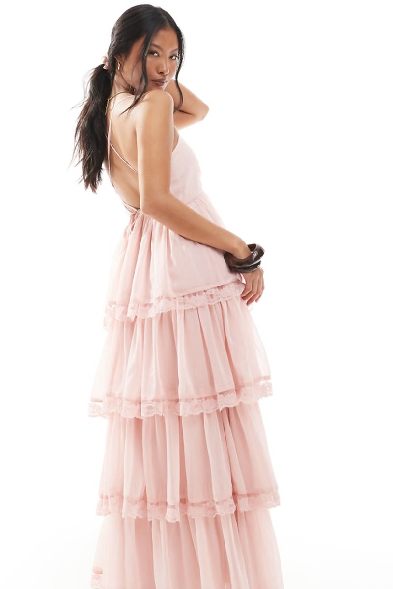 Petite Race Day Chiffon Tiered Maxi Dress from Miss Selfridge