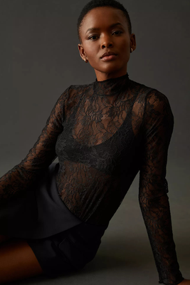 Sheer Lace Turtleneck  from Anthropologie 