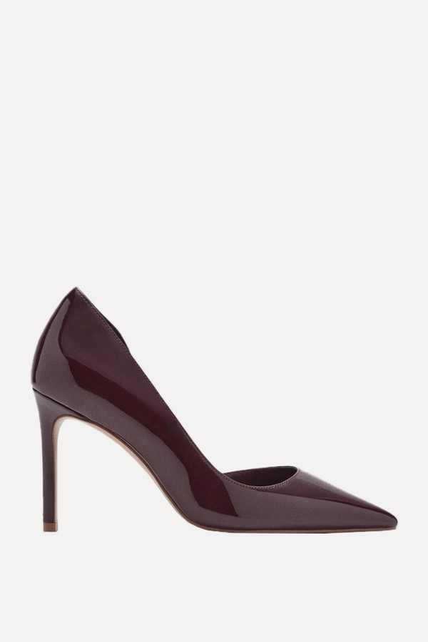 Asymmetrical Patent Leather Court Shoes from Mango