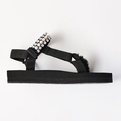 Hiking Sandals With Diamanté & Beads from Maje