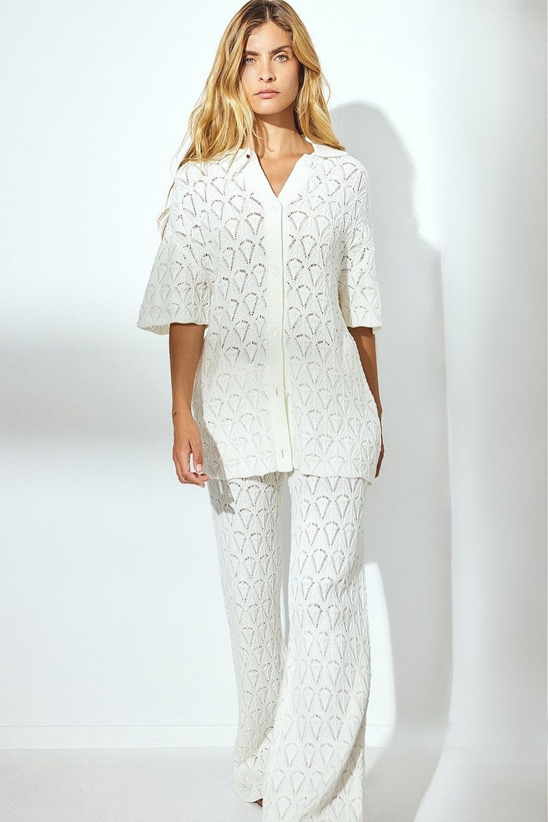  Knitted Crochet Short Sleeve Shirt