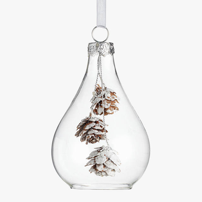 Snow Mountain Pine Cone Dome Bauble