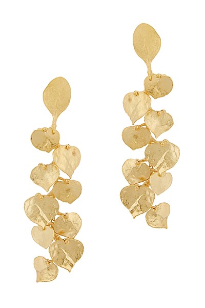 Hammered Leaf Gold-Tone Drop Earrings from Kenneth Jay Lane