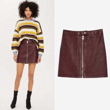 Leather Look Mini Skirt