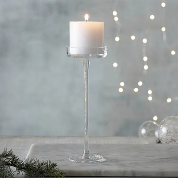 Glass Large Pillar Candle Holder