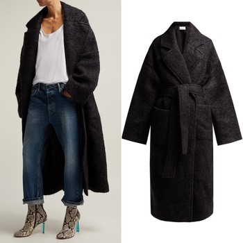 Dropped-Shoulder Wool-Blend Blanket Coat