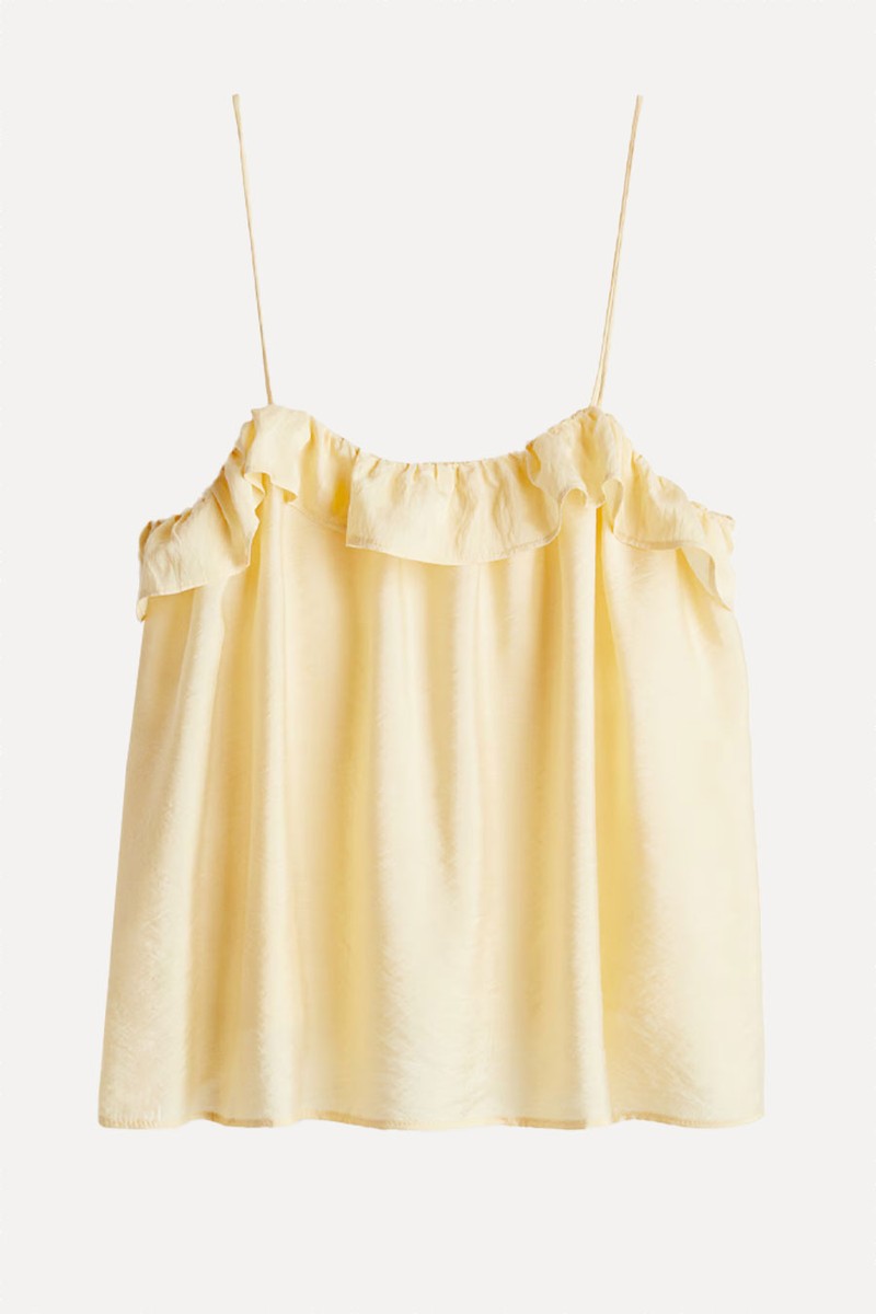 Frill-Trimmed Strappy Top