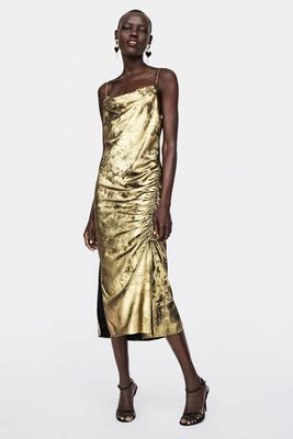 Metallic-Effect Camisole Dress from Zara