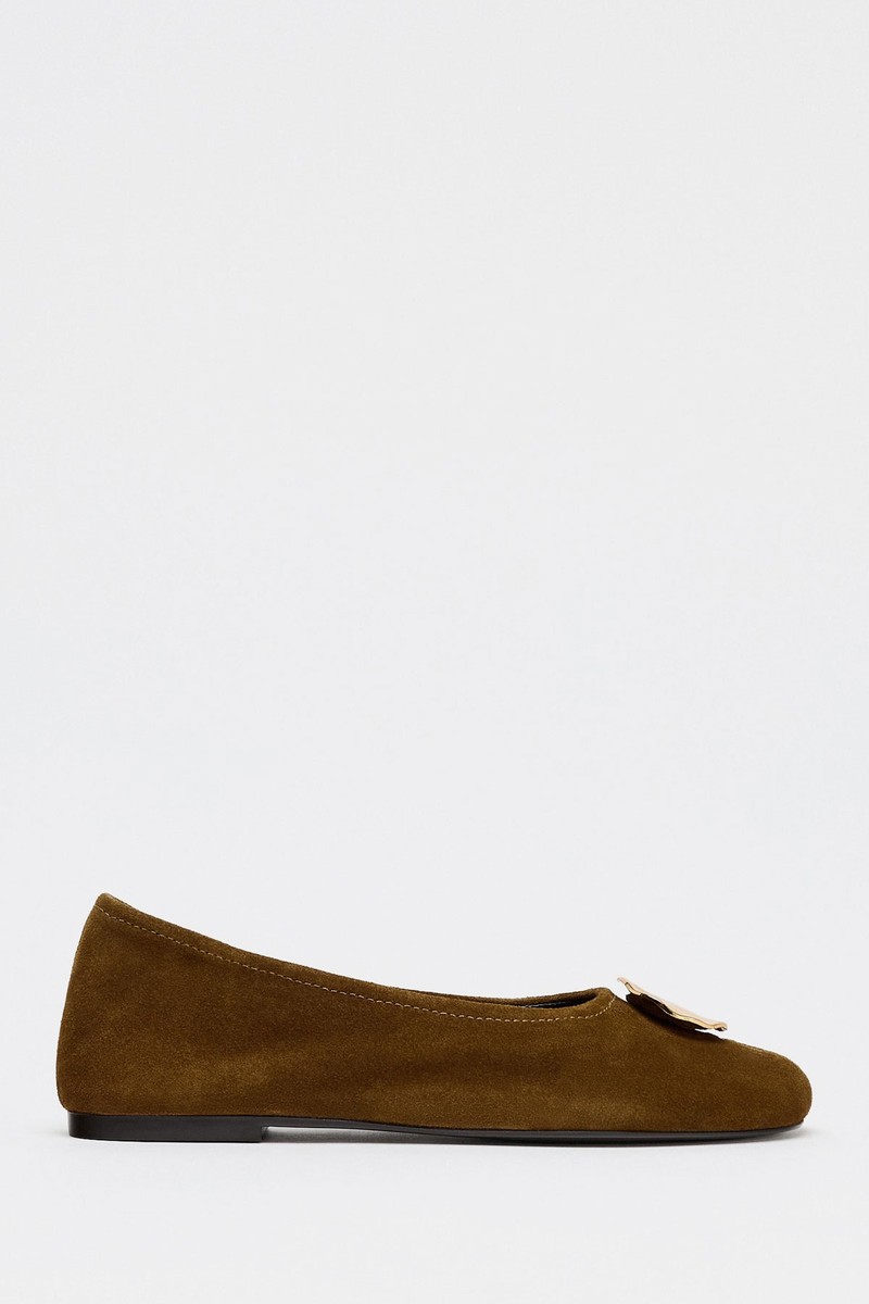 Split Suede Ballerinas