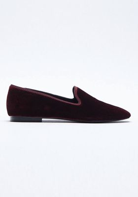 Velvet Flat Shoes from Zara