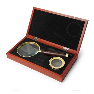 Ambassador Brass And Beech Wood Magnifier Set from Celestron