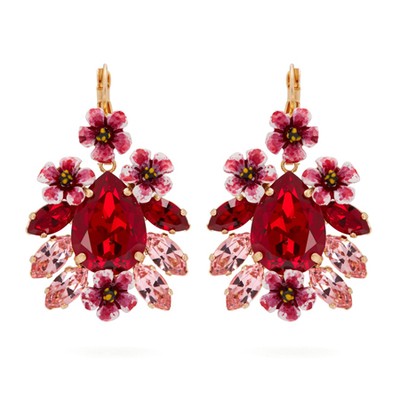 Floral Crystal Embellished Drop Earrings from Dolce & Gabbana