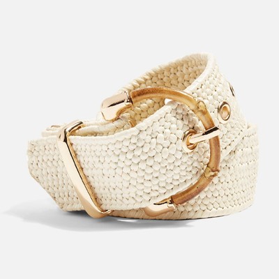 Raffia Bamboo Buckle Belt from Topshop