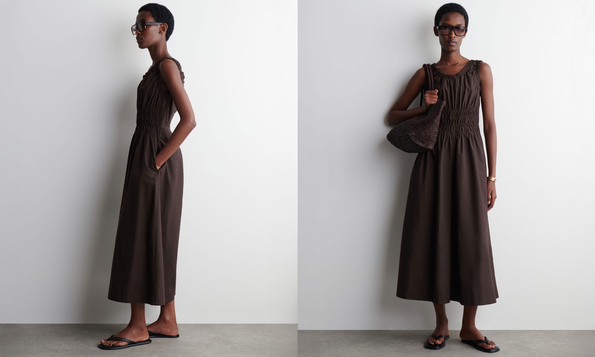 Shirred Cotton Jumpsuit from COS