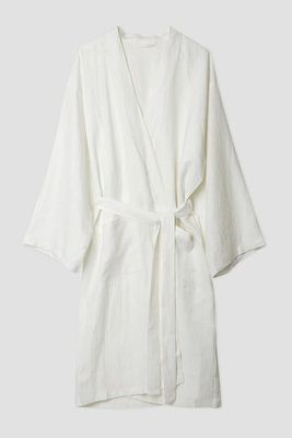 White Linen Robe from Piglet In Bed