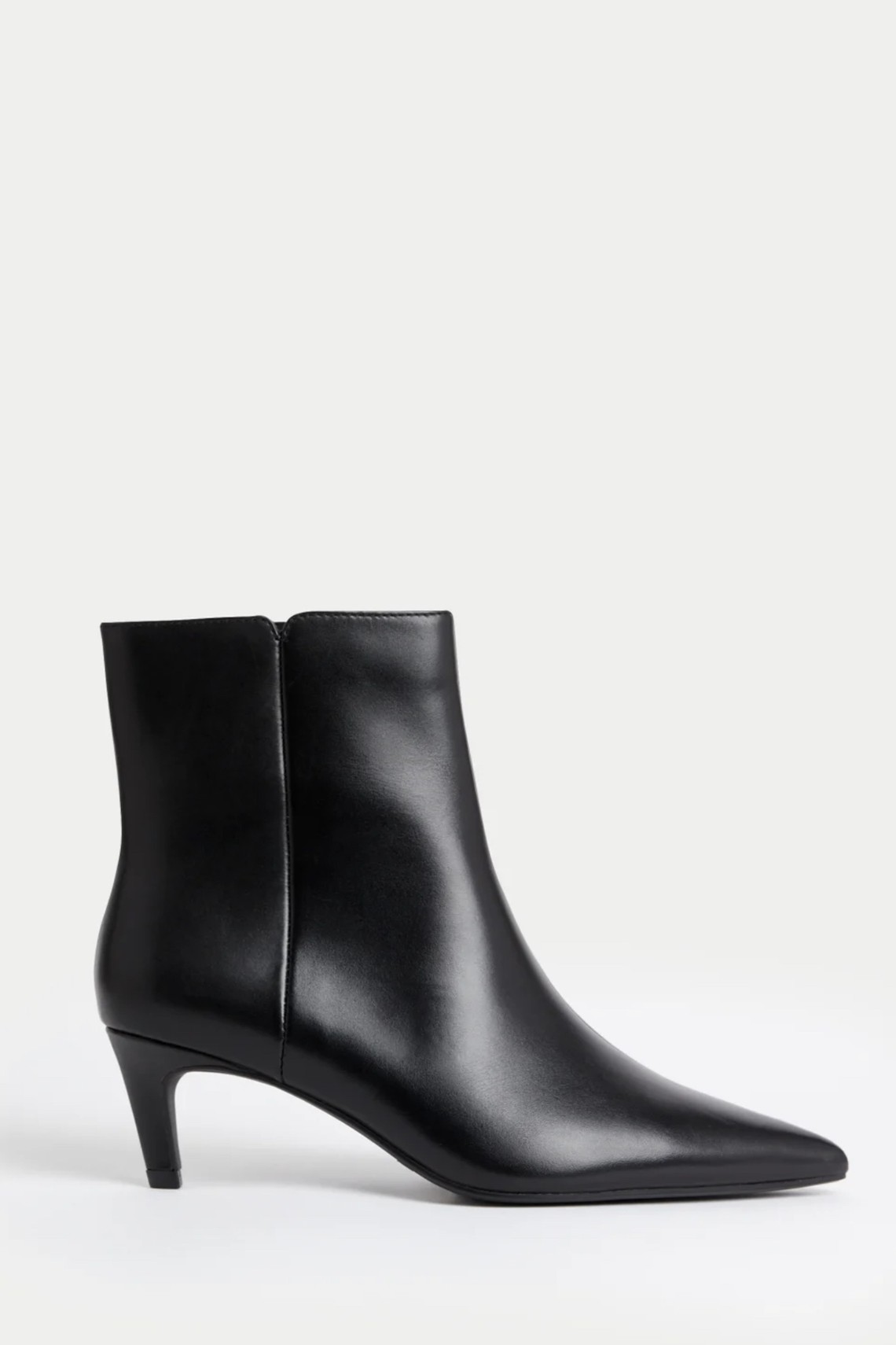 Leather Kitten Heel Pointed Ankle Boots from Marks & Spencer