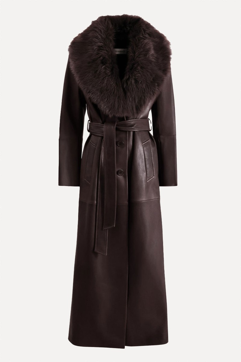 Dakota Glamorous Leather Coat from Nour Hammour