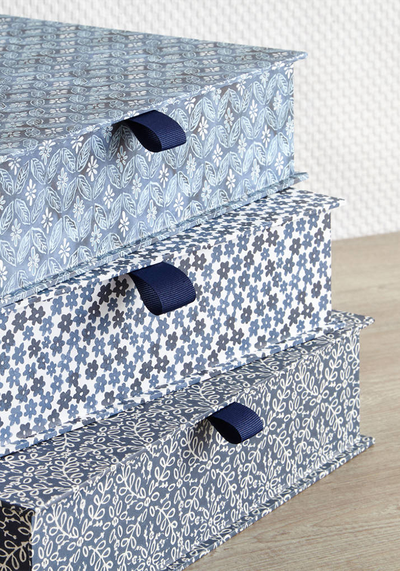 Boxflies In Blue Designs from  Harris & Jones Ltd