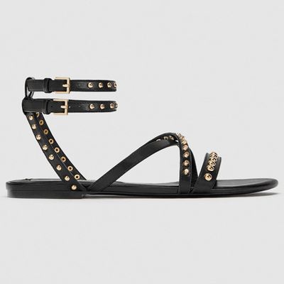 Flat Studded Sandals  from Zara