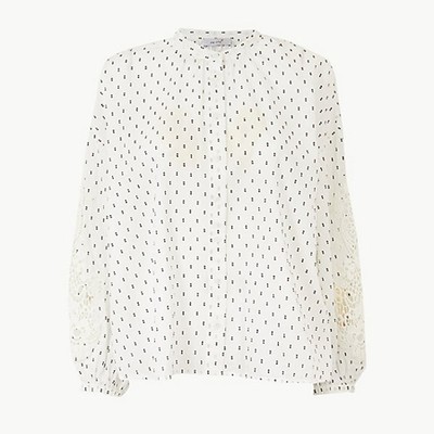 Printed Blouson Sleeve Blouse