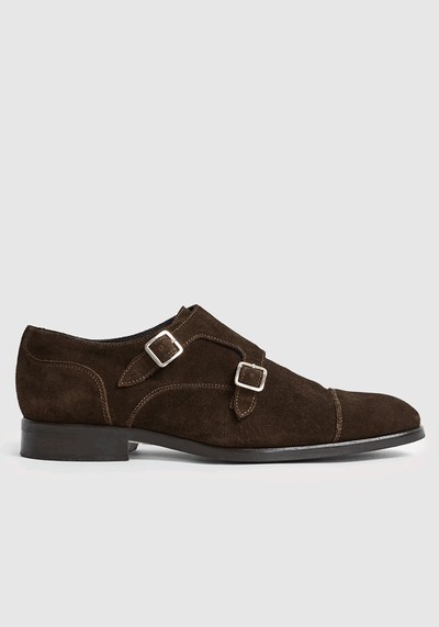 Suede Monk Strap Shoes