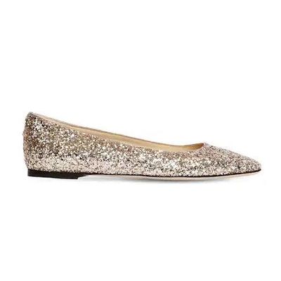 10mm Mirele Glittered Flats from Jimmy Choo