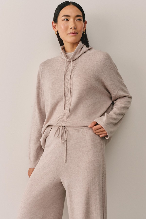 Herringbone Detail Funnel Neck Jumper from The White Company