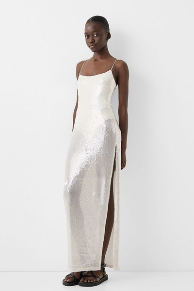 Transparent Sequin Maxi Dress from Bershka