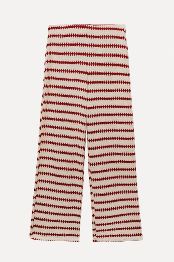 Knitted Trousers With Geometric Print from Mango