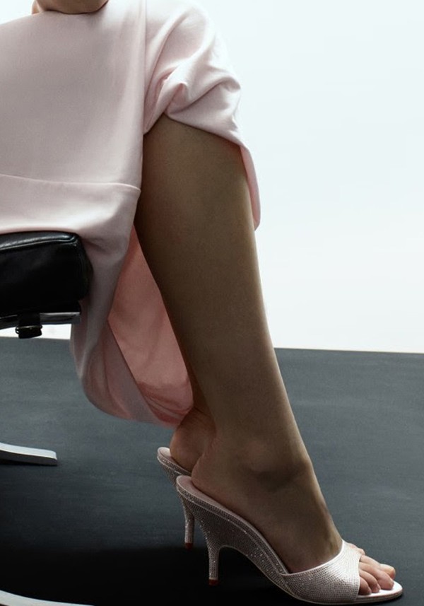 Wedge Heeled Sandals With Rhinestones