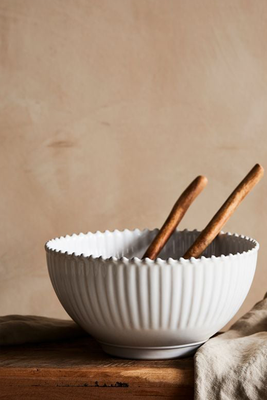 White Pearl Stoneware Serving Bowl from Rose & Grey
