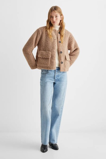 Faux Shearling Coat from Mango