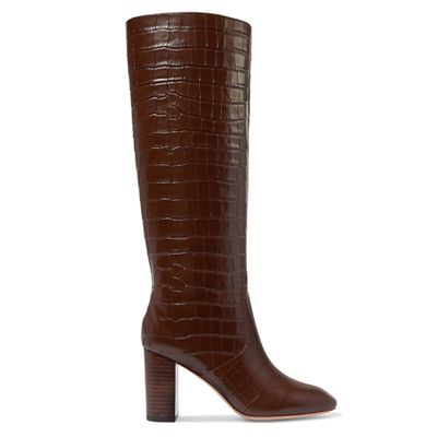 Goldy Croc-Effect Leather Knee Boots from Loeffler Randall