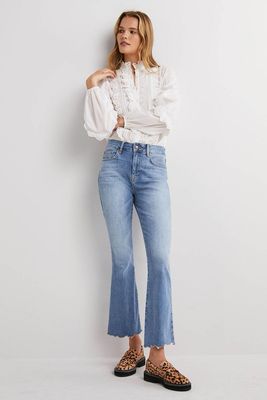 Fitted Cropped Flare Jeans