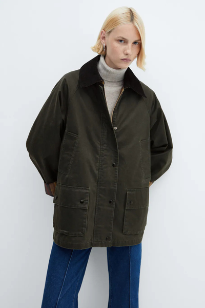 Waxed-Effect Parka from Mango