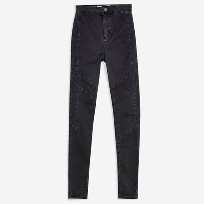 Washed Black Biker Joni Jeans