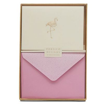 Flamingo Foil Note Cards from Portico