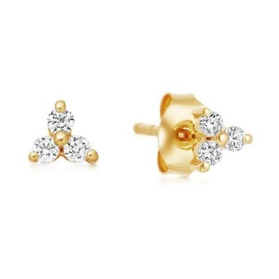 White Zircon Gold Trinal Prism Studs from Missoma