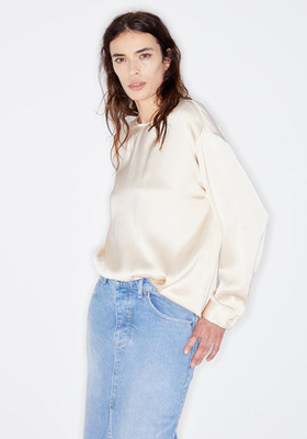 Long-Sleeved Silk-Satin Blouse from Raey