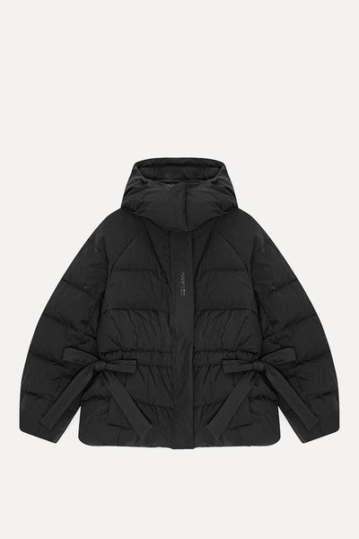 Oversized Tech Seersucker Puffer Jacket from GANNI