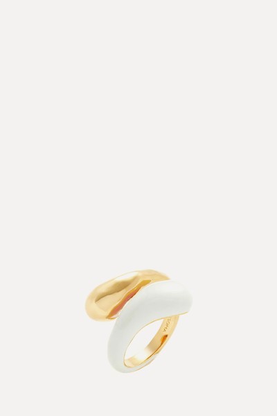 Squiggle Enamel Crossover Ring from Missoma