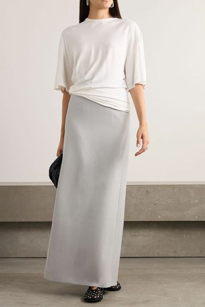 Grain De Poudre Wool Maxi Skirt from Wardrobe.NYC