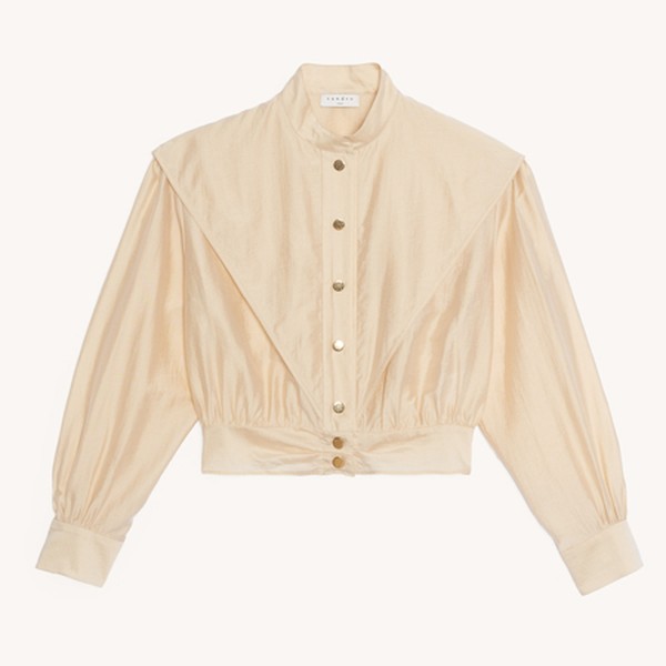 Short Shirt With Mandarin Collar from Sandro