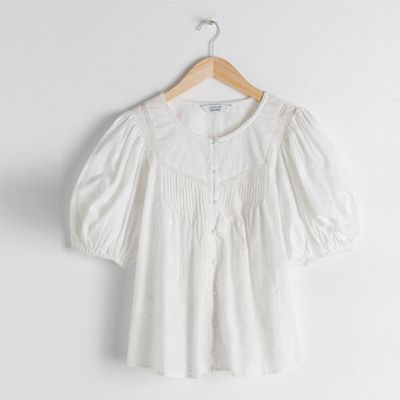 Floral Schiffli Organic Cotton Blouse from Stories