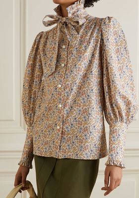 Collette Ruffled Floral-Print Cotton-Twill Blouse from Anna Mason