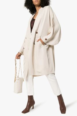 Collarless Double-Breasted Trench Coat from See by Chloé