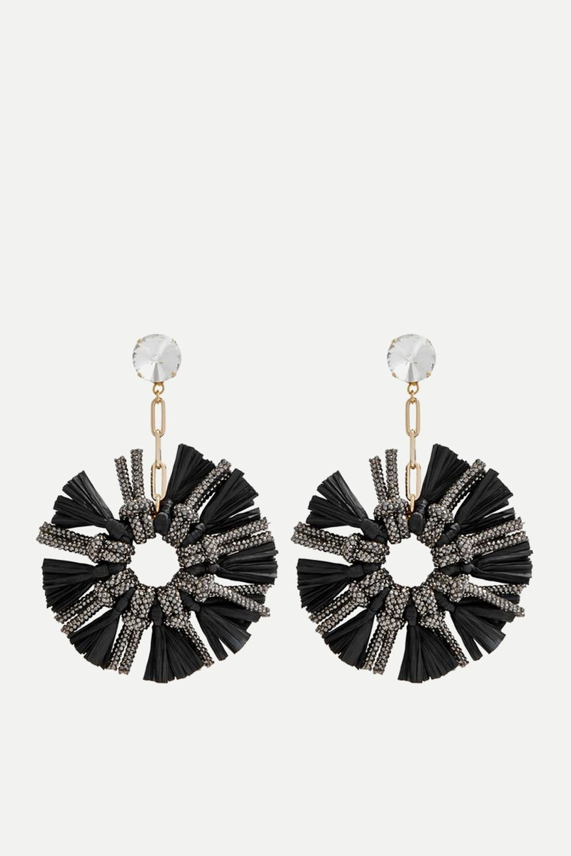 Lula Embellished Clip-On Drop Earrings from ROSANTICA
