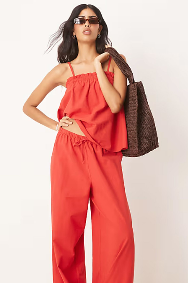Linen Blend Trapeze Cami Top from Asos Design