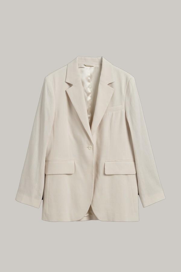 Regular Fit Stretch Linen Blazer